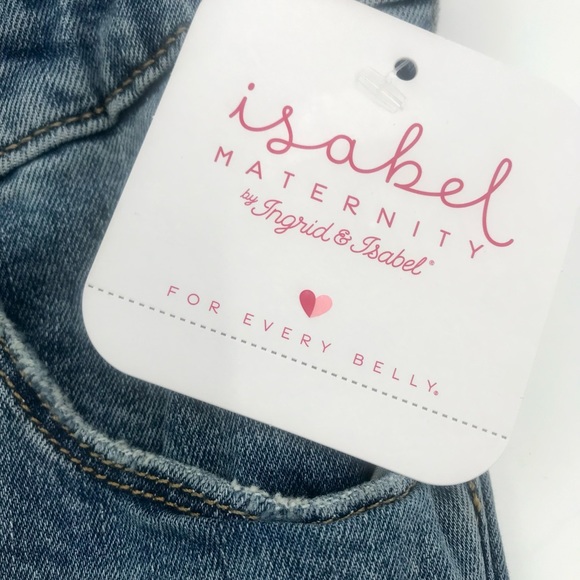 COPY - COPY - NWT Isabel maternity jean distressed wash overalls shortalls sz 8… - Picture 4 of 8